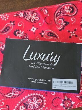 Paccora Luxury Silk Pillowcase Pair & Head Scarves Bandana - White